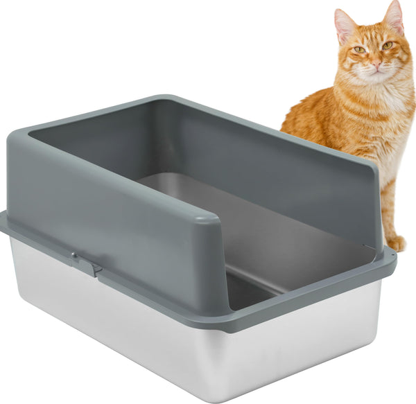 iPrimio Enclosed Sides Stainless Steel XL Cat Litter Box